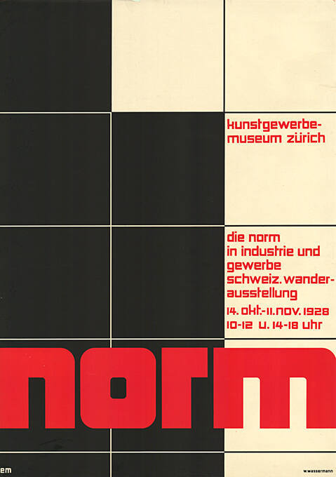 Norm, Die Norm in Industrie und Gewerbe, Schweiz. Wanderausstellung, Kunstgewerbemuseum Zürich