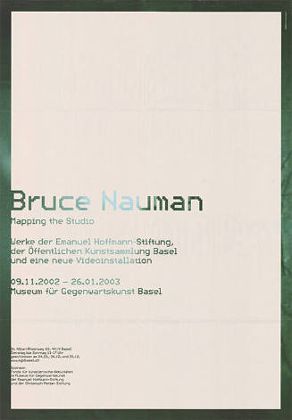 Bruce Nauman, Mapping the Studio, Museum für Gegenwartskunst Basel