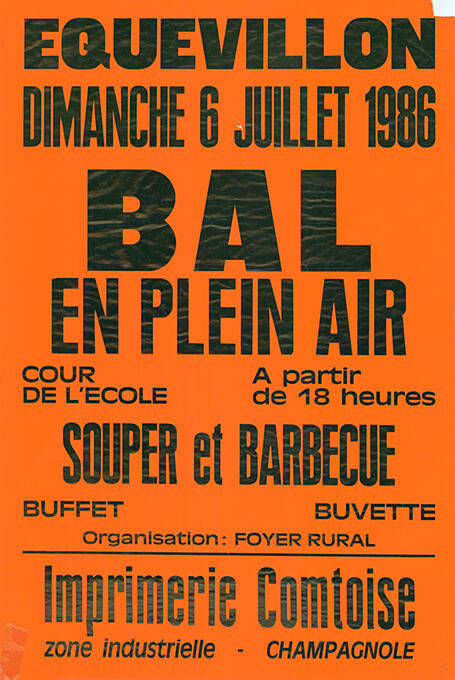 Equevillon, Bal en plein air, Souper et barbecue