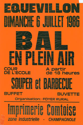 Equevillon, Bal en plein air, Souper et barbecue