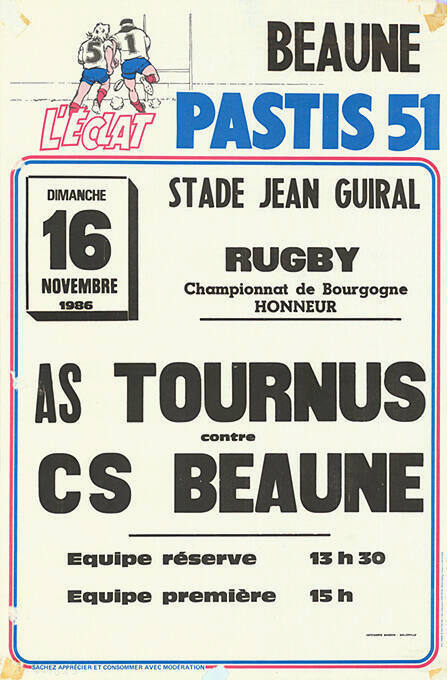 Rugby, AS Tournus contre CS Beaune, Stade Jean Guiral