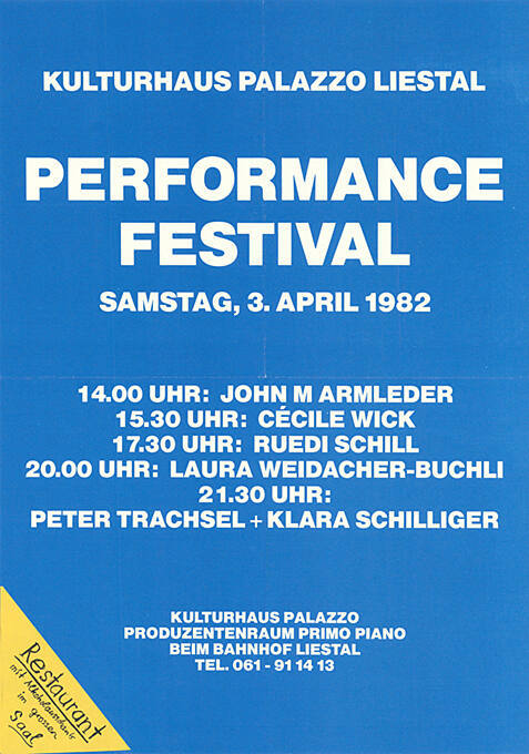 Performance Festival, Kulturhaus Palazzo Liestal