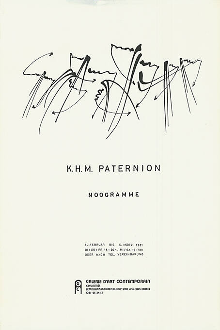 K.H.M. Paternion, Noogramme, Galerie d’Art Contemporain, Basel