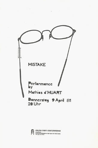 Mistake, Performance by Mathias d’Huart, Galerie d’Art Contemporain, Basel