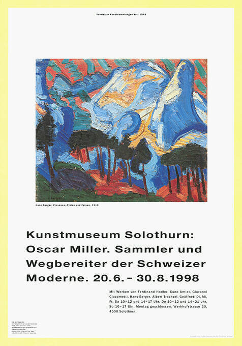 Oscar Miller. Sammler und Wegbereiter der Schweizer Moderne, Kunstmuseum Solothurn