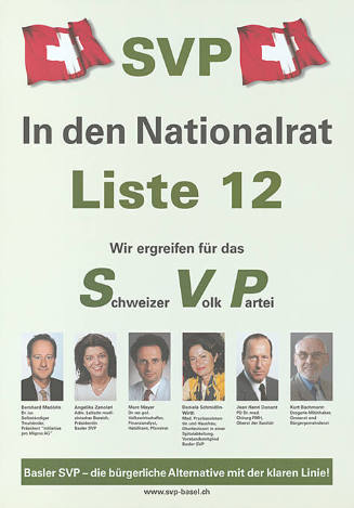 SVP, In den Nationalrat, Liste 12, Wir ergreifen für das Schweizer Volk Partei