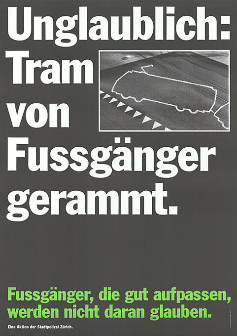 Unglaublich: Tram von Fussgänger gerammt.