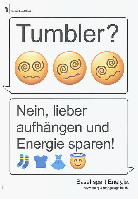 Tumbler? Nein, lieber aufhängen und Energie sparen! Basel spart Energie