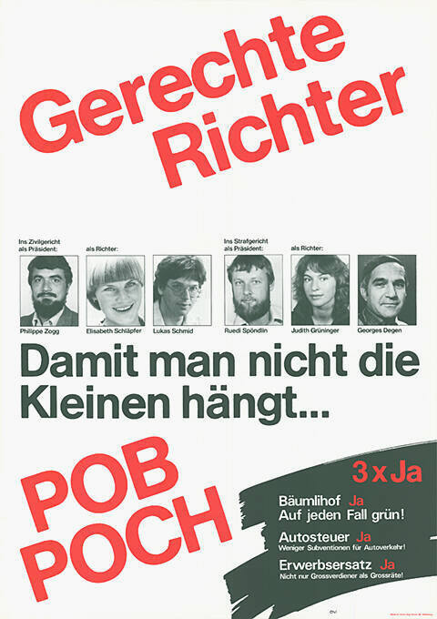 Gerechte Richter, Damit man nicht die Kleinen hängt… POB, POCH