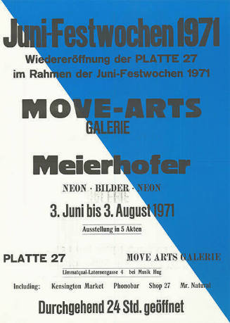 Juni-Festwochen 1971, Meierhofer, Move-Arts Galerie, Zürich