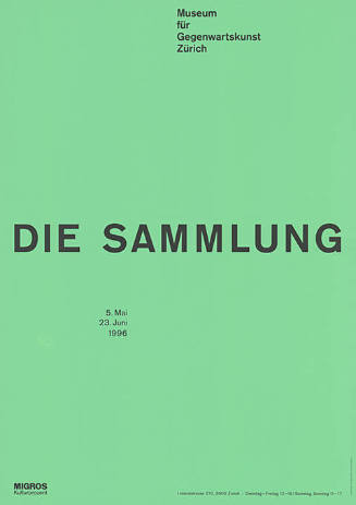 Die Sammlung, Museum für Gegenwartskunst Zürich