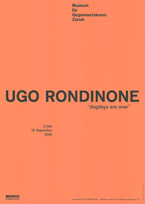 Ugo Rondinone, Museum für Gegenwartskunst Zürich