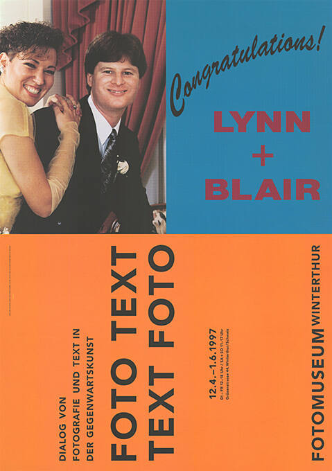 Congratulations! Lynn + Blair, Foto Text, Text Foto, Fotomuseum Winterthur