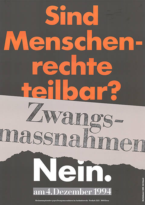 Abstimmungskomitee gegen Zwangsmassnahmen im Ausländerrecht, Bern