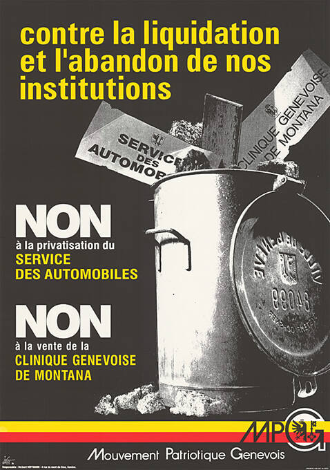 Contre la liquidation et l’abandon de nos institutions, MPG