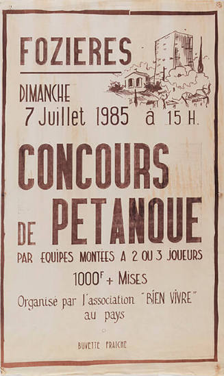 Fozières, Concours de pétanque