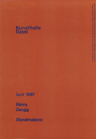 Rémy Zaugg, Wandmalerei, Kunsthalle Basel