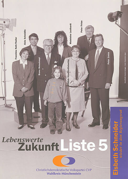 Lebenswerte Zukunft, Liste 5, CVP, Wahlkreis Münchenstein