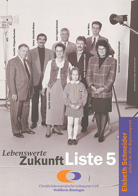 Lebenswerte Zukunft, Liste 5, CVP, Wahlkreis Binningen