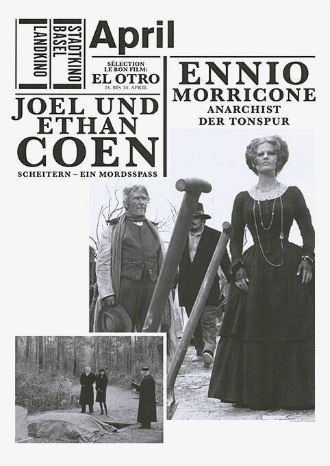 April, Ennio Morricone, Joel und Ethan Coen, Stadtkino Basel, Landkino