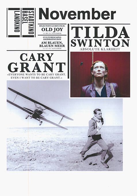 November, Tilda Swinton, Cary Grant, Stadtkino Basel, Landkino