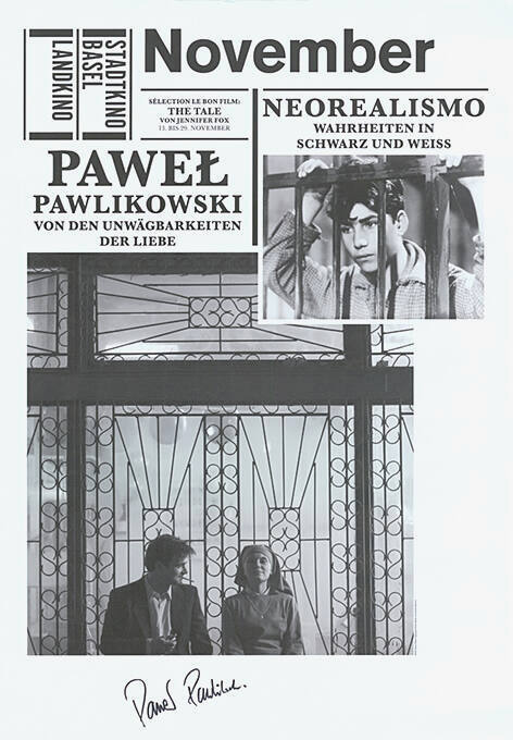 November, Paweł Pawlikowski, Neorealismo, Stadtkino Basel, Landkino