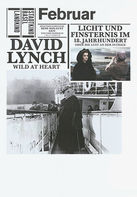 Februar, David Lynch, Licht und Finsternis im 18. Jahrhundert, Stadtkino Basel, Landkino