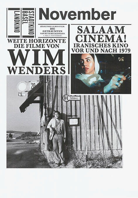 November, Wim Wenders, Salaam Cinema, Stadtkino Basel, Landkino