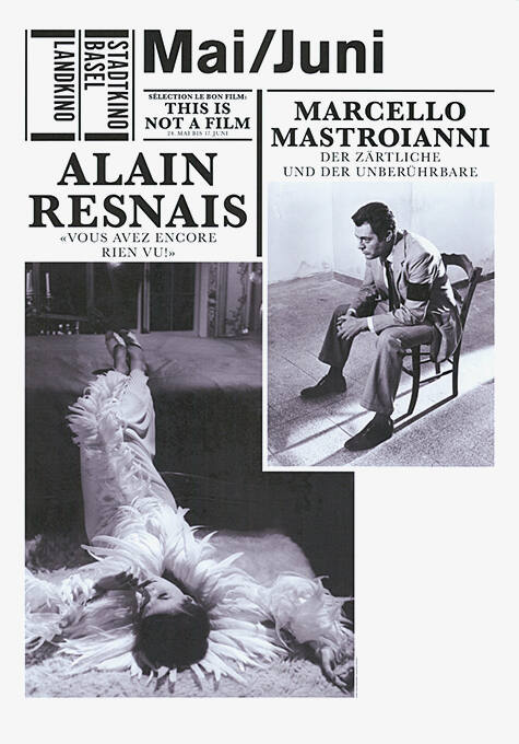 Mai/Juni, Alain Resnais, Marcello Mastroianni, Stadtkino Basel, Landkino