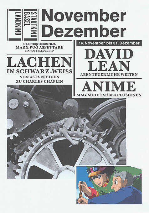 November/Dezember, David Lean, Anime, Lachen in schwarz-weiss, Stadtkino Basel, Landkino