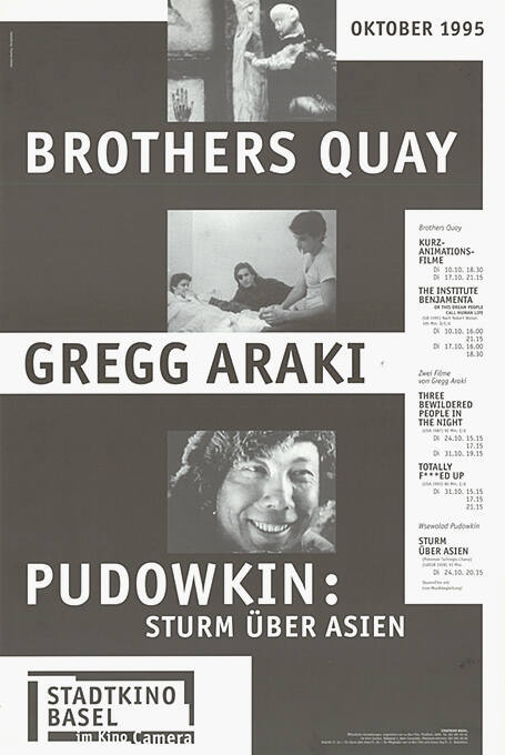 Brothers Quay, Gregg Araki, Pudowkin, Stadtkino Basel