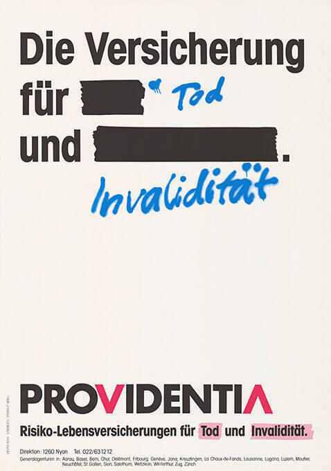 Die Versicherung für Tod und Invalidität. Providentia