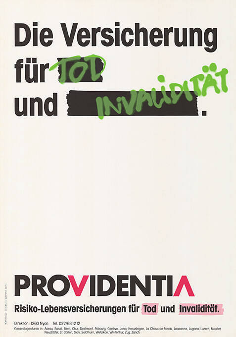 Die Versicherung für Tod und Invalidität. Providentia