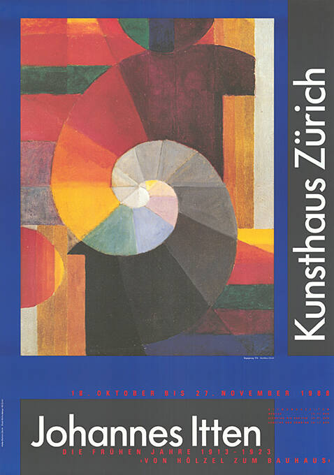 Johannes Itten, Die frühen Jahre 1913–1923, Kunsthaus Zürich