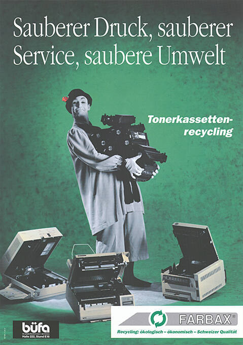 Sauberer Druck, sauberer Service, saubere Umwelt, Tonerkassettenrecycling, Farbax