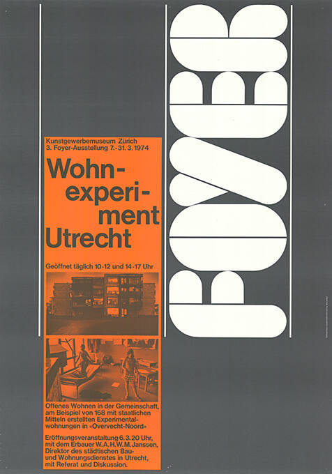 Wohnexperiment Utrecht, Foyer, Kunstgewerbemuseum Zürich