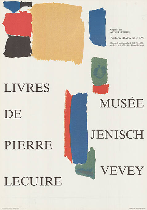 Livres de Pierre Lecuire, Musée Jenisch Vevey