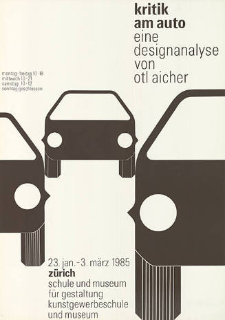 Kritik am Auto, Eine Designanalyse von Otl Aicher, Zürich, Schule und Museum für Gestaltung, Kunstgewerbeschule und Museum