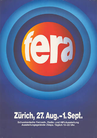 FERA, Schweizerische Fernseh-, Radio- und HiFi-Ausstellung, Ausstellungsgelände Züspa