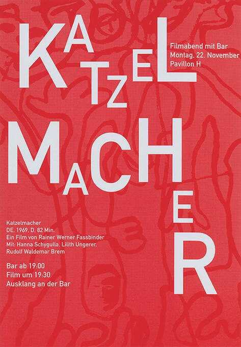 Katzelmacher, Filmabend mit Bar, Schule für Gestaltung Basel