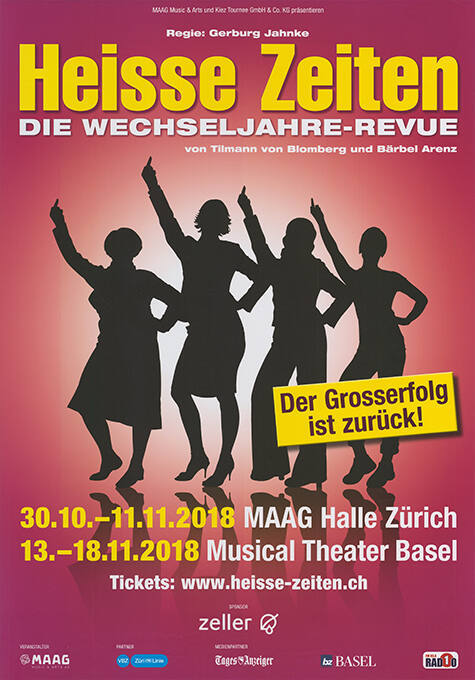 Heisse Zeiten, Die Wechseljahre-Revue, Maag Halle Zürich, Musical Theater Basel