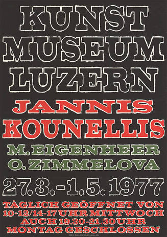 Jannis Kounellis, M. Eigenheer, O. Zimmelova, Kunstmuseum Luzern