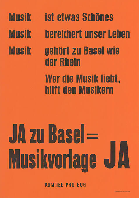 Ja zu Basel =  Musikvorlage Ja