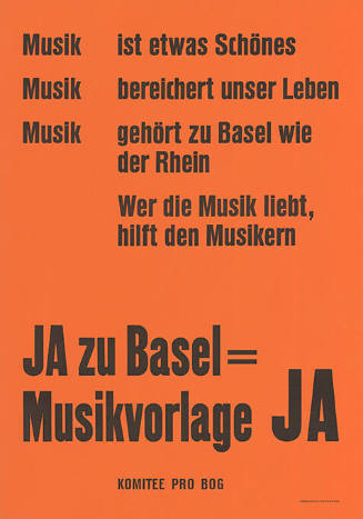 Ja zu Basel =  Musikvorlage Ja