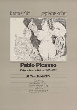 Pablo Picasso, 156 graphische Blätter 1970–1972, Kunsthaus Zürich, Graphisches Kabinett