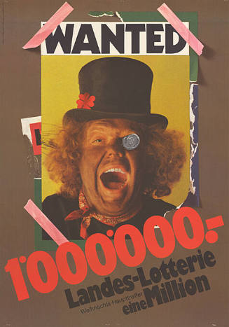 Wanted, 1'000'000.-, Landes-Lotterie, Weihnachts-Haupttreffer eine Million