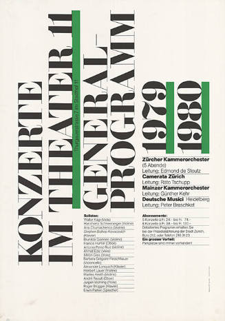 Konzerte im Theater 11, Generalprogramm 1979/1980