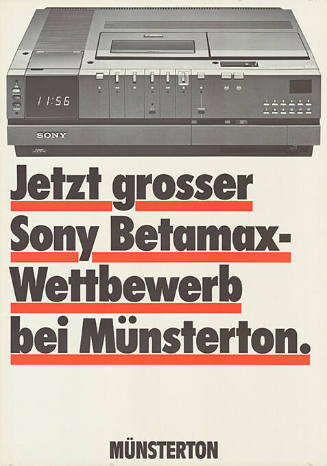 Jetzt grosser Sony Betamax-Wettbewerb bei Münsterton. Münsterton