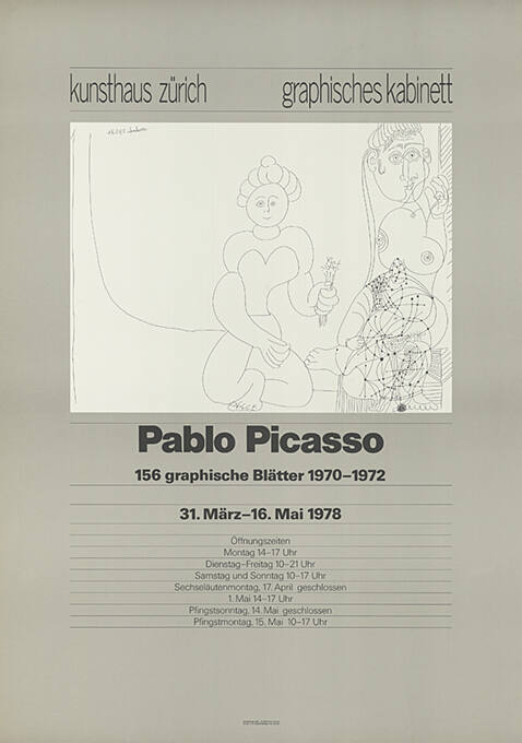 Pablo Picasso, 156 graphische Blätter 1970–1972, Kunsthaus Zürich, Graphisches Kabinett