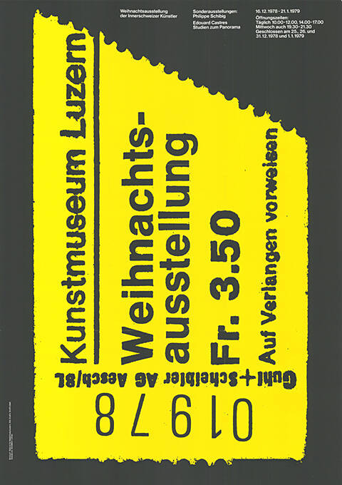 Weihnachtsausstellung 01978, Kunstmuseum Luzern